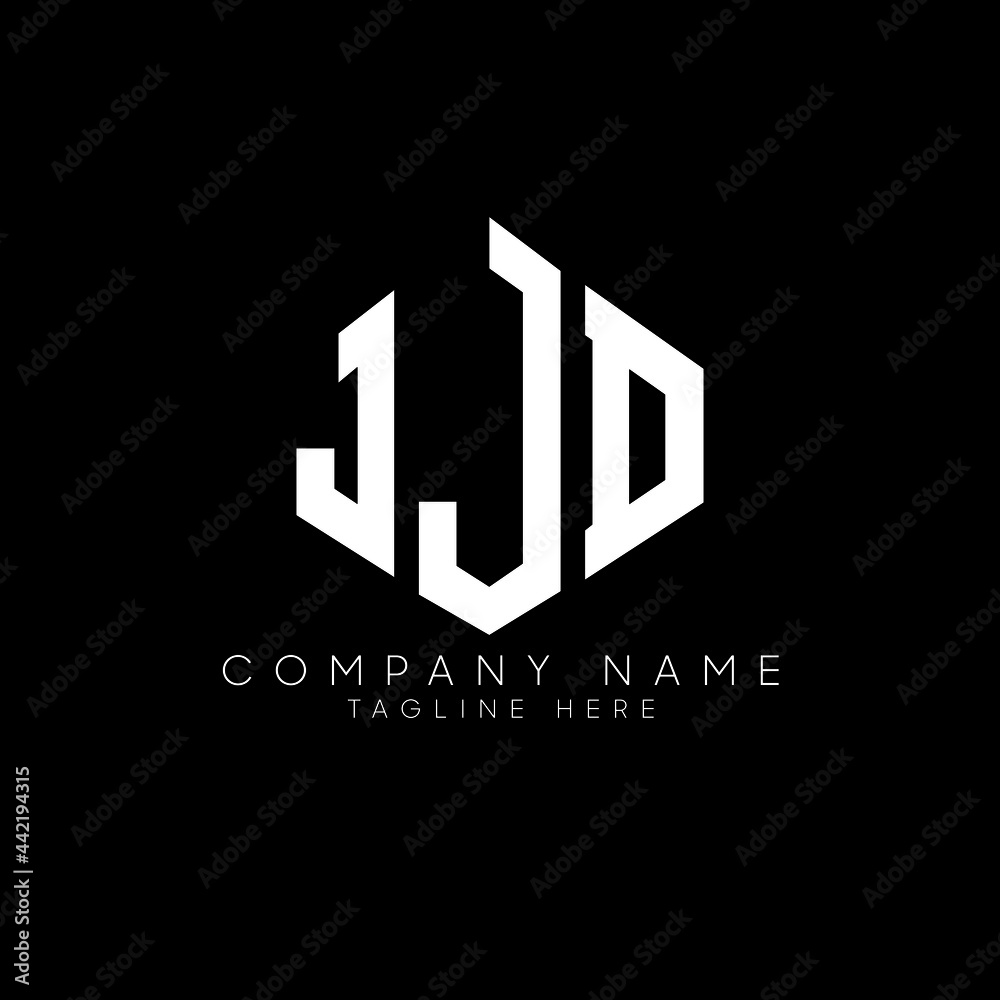JJD letter logo design with polygon shape. JJD polygon logo monogram. JJD cube logo design. JJD hexagon vector logo template white and black colors. JJD monogram, JJD business and real estate logo. 