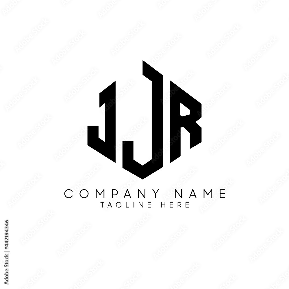 JJR letter logo design with polygon shape. JJR polygon logo monogram. JJR cube logo design. JJR hexagon vector logo template white and black colors. JJR monogram, JJR business and real estate logo. 