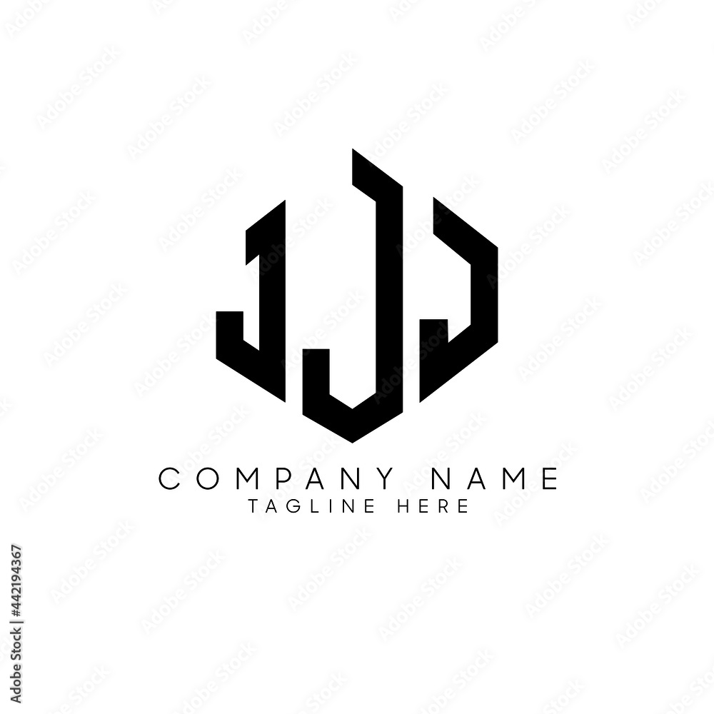 JJJ letter logo design with polygon shape. JJJ polygon logo monogram. JJJ cube logo design. JJJ hexagon vector logo template white and black colors. JJJ monogram, JJJ business and real estate logo. 