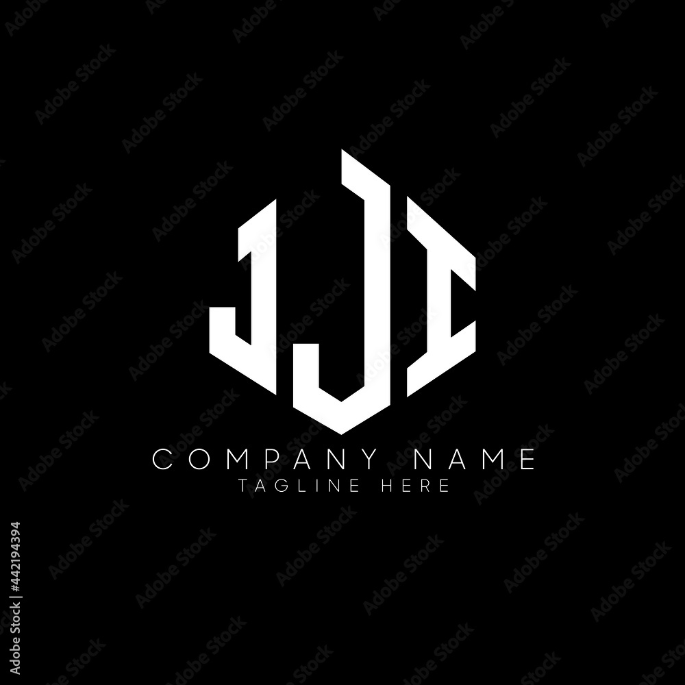 JJI letter logo design with polygon shape. JJI polygon logo monogram. JJI cube logo design. JJI hexagon vector logo template white and black colors. JJI monogram, JJI business and real estate logo. 