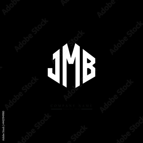 JMB letter logo design with polygon shape. JMB polygon logo monogram. JMB cube logo design. JMB hexagon vector logo template white and black colors. JMB monogram  JMB business and real estate logo. 