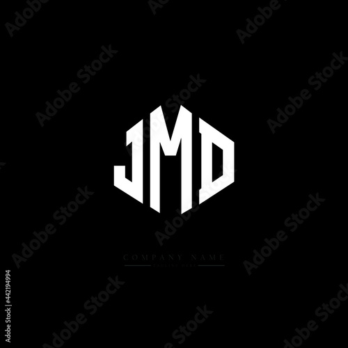 JMD letter logo design with polygon shape. JMD polygon logo monogram. JMD cube logo design. JMD hexagon vector logo template white and black colors. JMD monogram, JMD business and real estate logo.  © mamun25g
