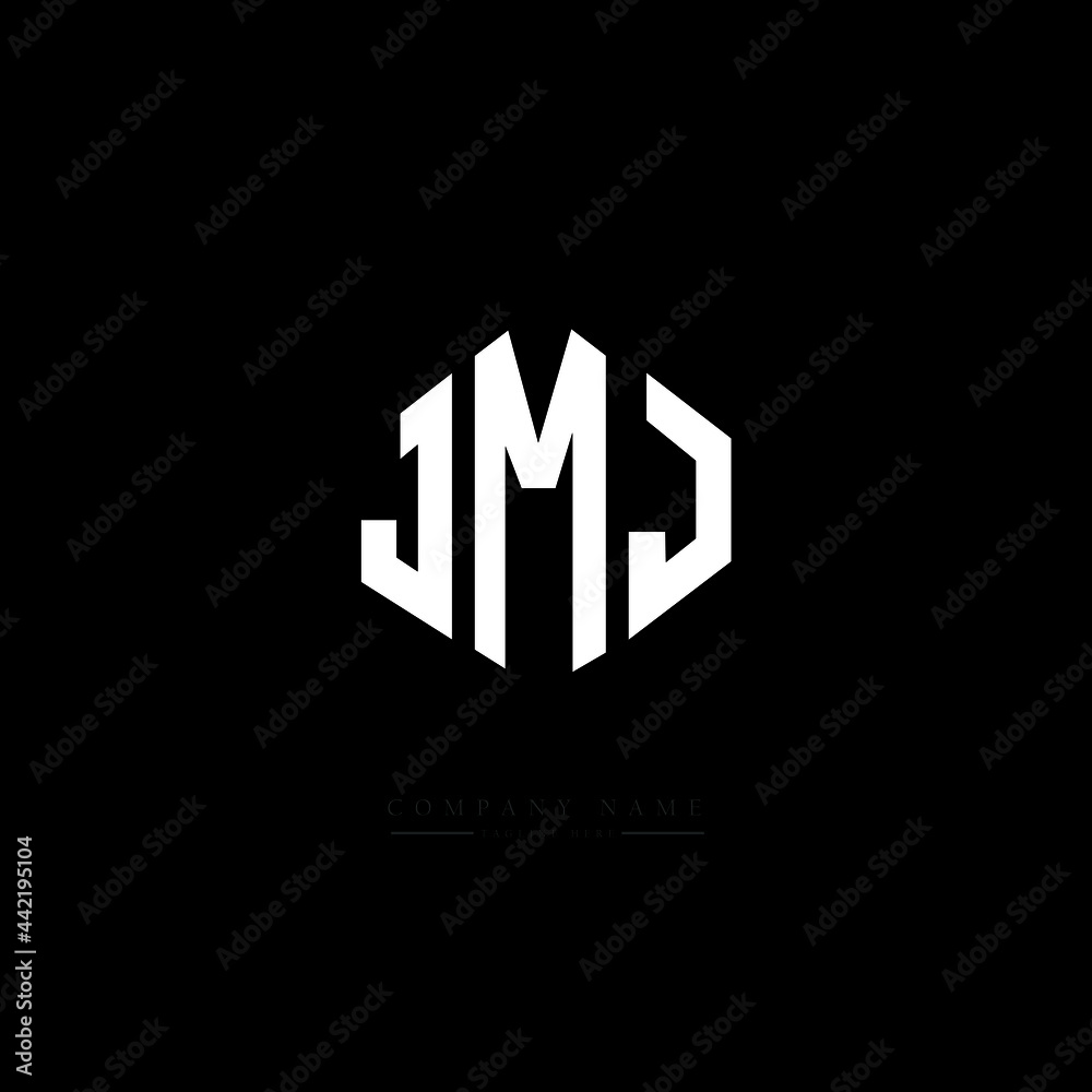 JMJ letter logo design with polygon shape. JMJ polygon logo monogram. JMJ cube logo design. JMJ hexagon vector logo template white and black colors. JMJ monogram, JMJ business and real estate logo. 