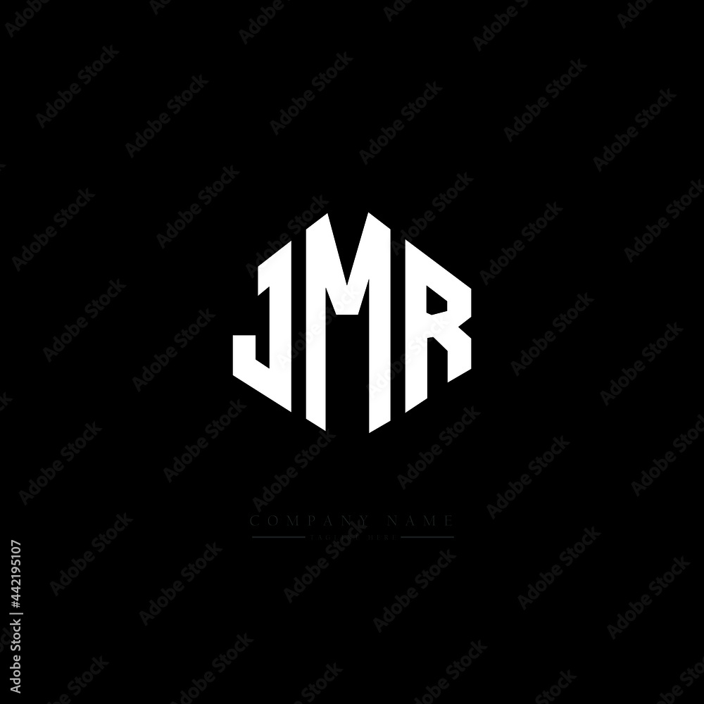 JMR letter logo design with polygon shape. JMR polygon logo monogram. JMR cube logo design. JMR hexagon vector logo template white and black colors. JMR monogram, JMR business and real estate logo. 