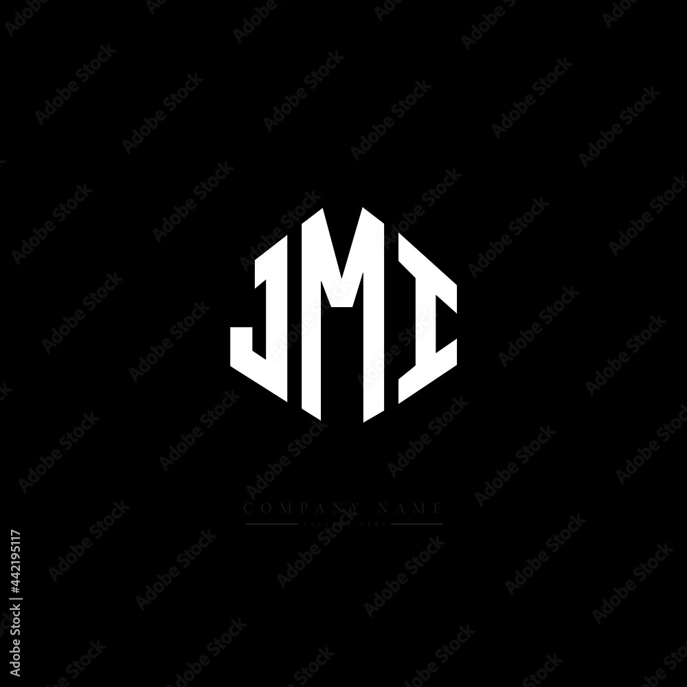 JMI letter logo design with polygon shape. JMI polygon logo monogram. JMI cube logo design. JMI hexagon vector logo template white and black colors. JMI monogram, JMI business and real estate logo. 