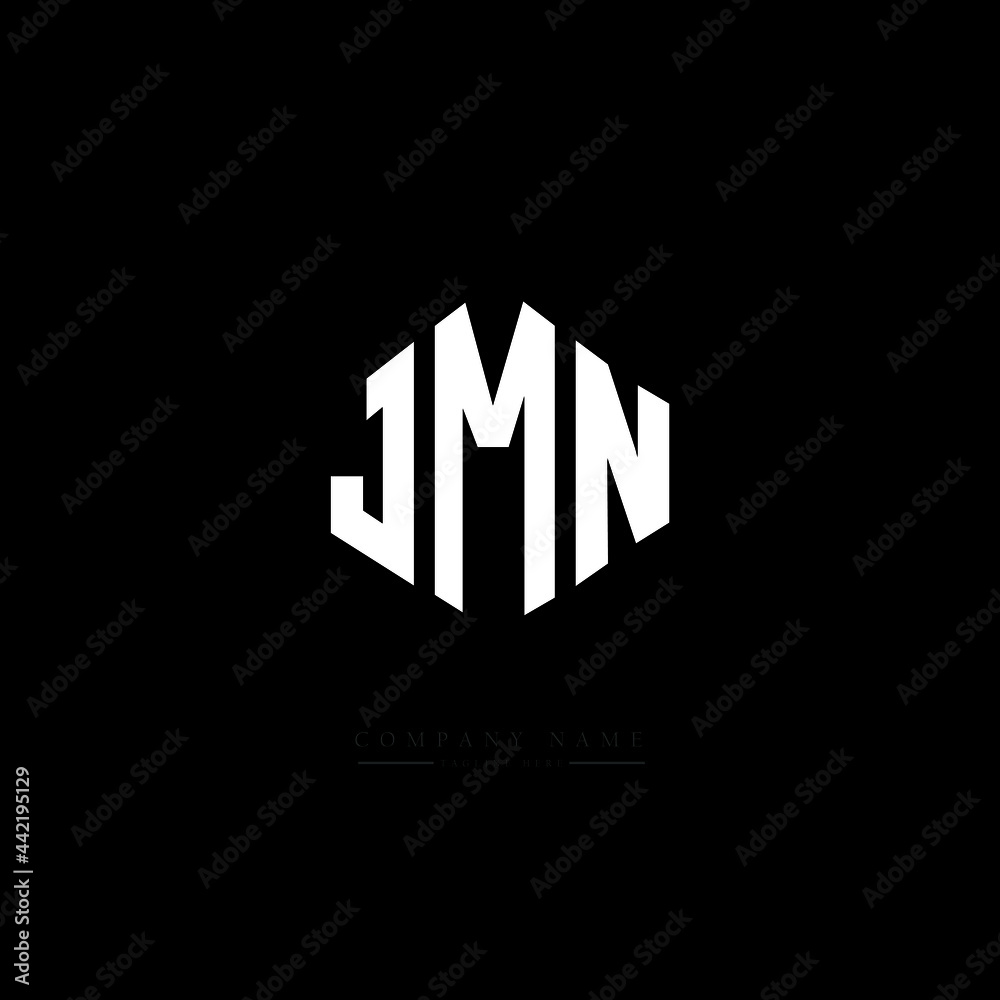 JMN letter logo design with polygon shape. JMN polygon logo monogram. JMN cube logo design. JMN hexagon vector logo template white and black colors. JMN monogram, JMN business and real estate logo. 