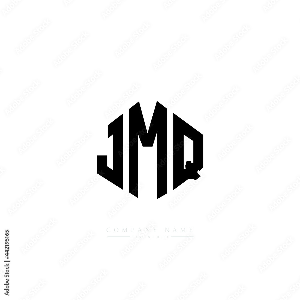 JMQ letter logo design with polygon shape. JMQ polygon logo monogram. JMQ cube logo design. JMQ hexagon vector logo template white and black colors. JMQ monogram, JMQ business and real estate logo. 