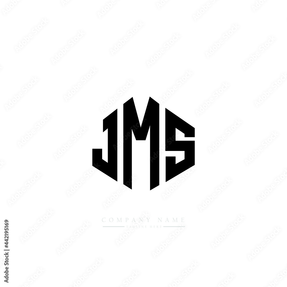 JMS letter logo design with polygon shape. JMS polygon logo monogram. JMS cube logo design. JMS hexagon vector logo template white and black colors. JMS monogram, JMS business and real estate logo. 