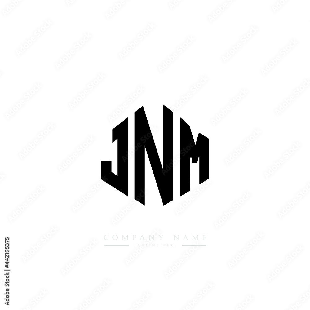 JNM letter logo design with polygon shape. JNM polygon logo monogram. JNM cube logo design. JNM hexagon vector logo template white and black colors. JNM monogram, JNM business and real estate logo. 