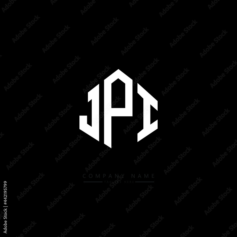 JPI letter logo design with polygon shape. JPI polygon logo monogram. JPI cube logo design. JPI hexagon vector logo template white and black colors. JPI monogram, JPI business and real estate logo. 