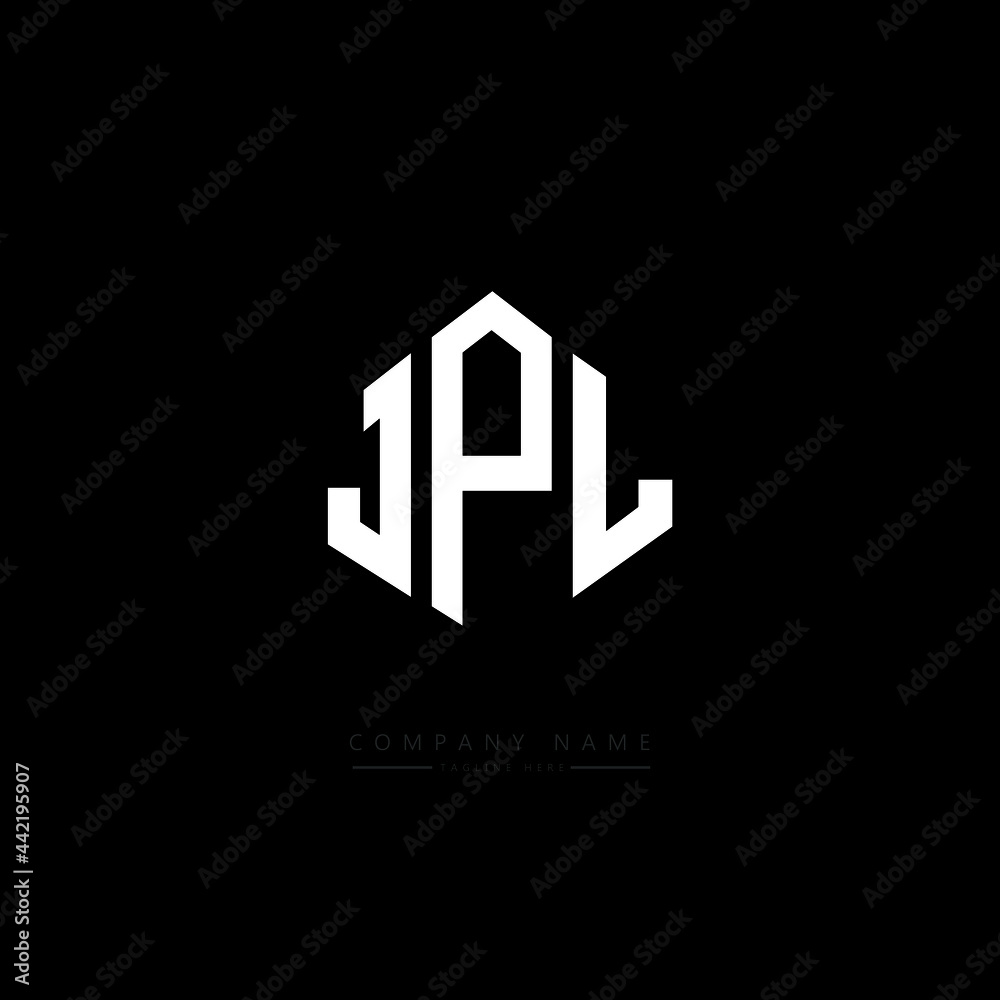 JPL letter logo design with polygon shape. JPL polygon logo monogram. JPL cube logo design. JPL hexagon vector logo template white and black colors. JPL monogram, JPL business and real estate logo. 