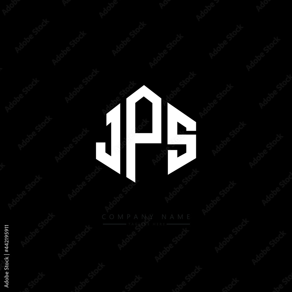 JPS letter logo design with polygon shape. JPS polygon logo monogram. JPS cube logo design. JPS hexagon vector logo template white and black colors. JPS monogram, JPS business and real estate logo. 
