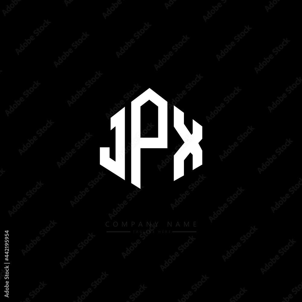 JPX letter logo design with polygon shape. JPX polygon logo monogram. JPX cube logo design. JPX hexagon vector logo template white and black colors. JPX monogram, JPX business and real estate logo. 