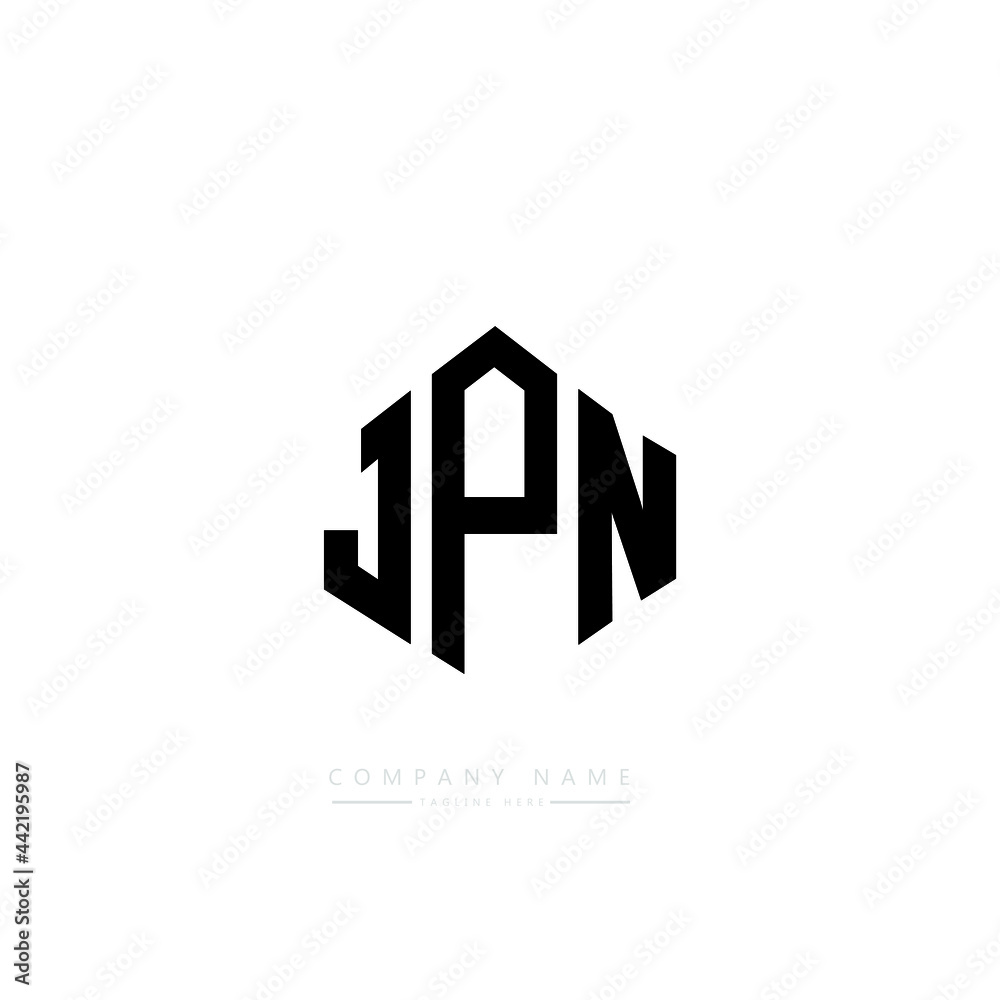 JPN letter logo design with polygon shape. JPN polygon logo monogram. JPN cube logo design. JPN hexagon vector logo template white and black colors. JPN monogram, JPN business and real estate logo. 