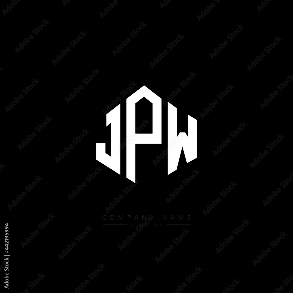 JPW letter logo design with polygon shape. JPW polygon logo monogram. JPW cube logo design. JPW hexagon vector logo template white and black colors. JPW monogram, JPW business and real estate logo. 