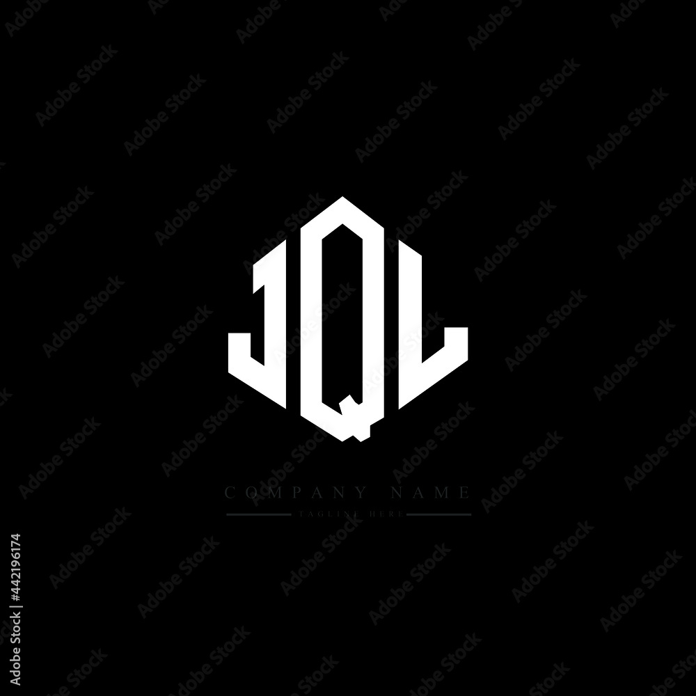JQL letter logo design with polygon shape. JQL polygon logo monogram. JQL cube logo design. JQL hexagon vector logo template white and black colors. JQL monogram, JQL business and real estate logo. 