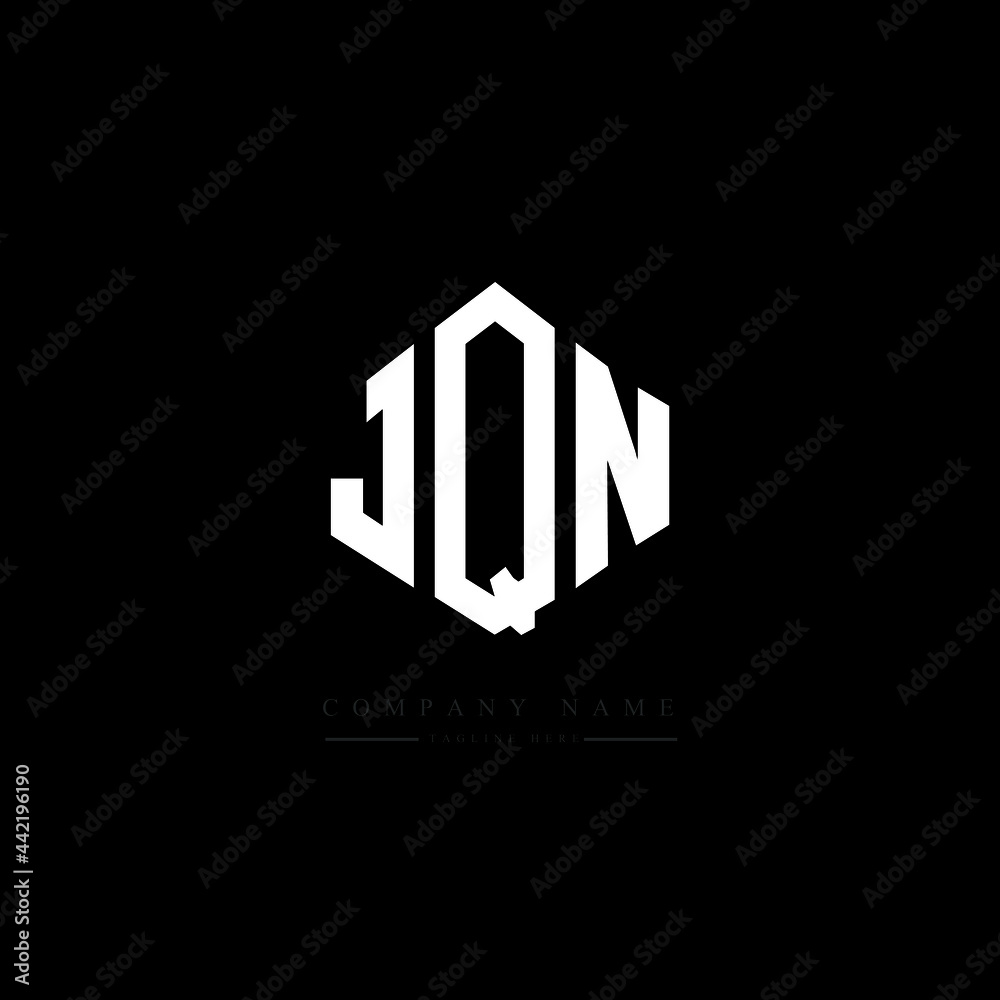 JQN letter logo design with polygon shape. JQN polygon logo monogram. JQN cube logo design. JQN hexagon vector logo template white and black colors. JQN monogram, JQN business and real estate logo. 