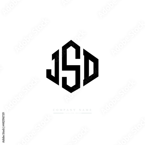 JSD letter logo design with polygon shape. JSD polygon logo monogram. JSD cube logo design. JSD hexagon vector logo template white and black colors. JSD monogram, JSD business and real estate logo. 