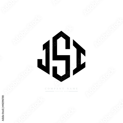 JSI letter logo design with polygon shape. JSI polygon logo monogram. JSI cube logo design. JSI hexagon vector logo template white and black colors. JSI monogram, JSI business and real estate logo. 