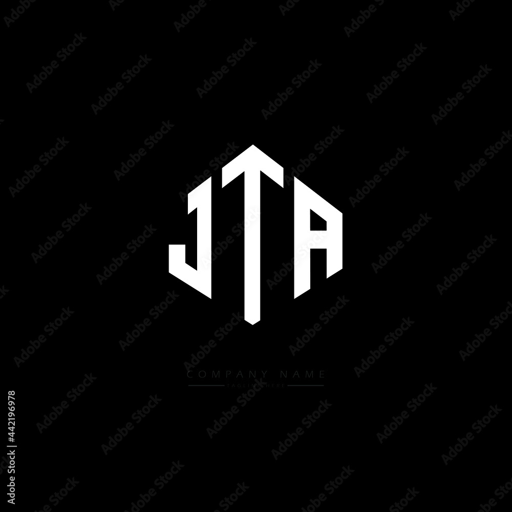 JTA letter logo design with polygon shape. JTA polygon logo monogram. JTA cube logo design. JTA hexagon vector logo template white and black colors. JTA monogram, JTA business and real estate logo. 
