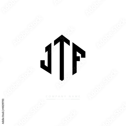 JTF letter logo design with polygon shape. JTF polygon logo monogram. JTF cube logo design. JTF hexagon vector logo template white and black colors. JTF monogram  JTF business and real estate logo. 