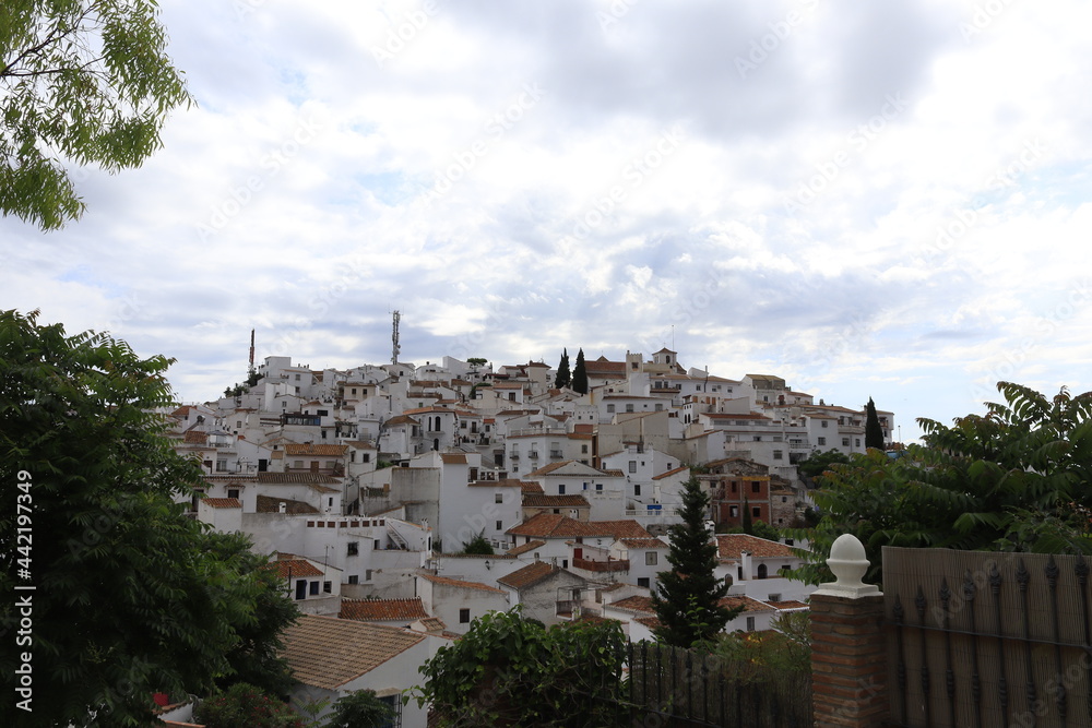 White houses in Comares, andalusian village, Axarquia, Malaga (Spain)