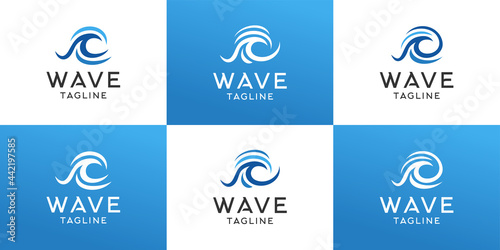 Abstract wave logo icon design collection