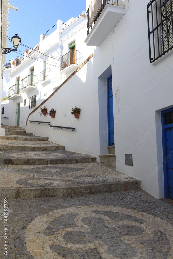 Steps in a village in La Axarquia, Malaga, Spain