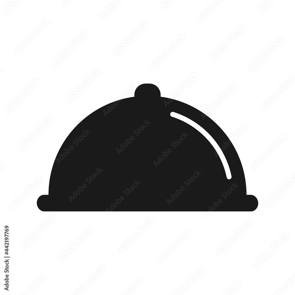 Tray room service food icon. Cloche vector illustration Tray room service food icon. Cloche vector illustration