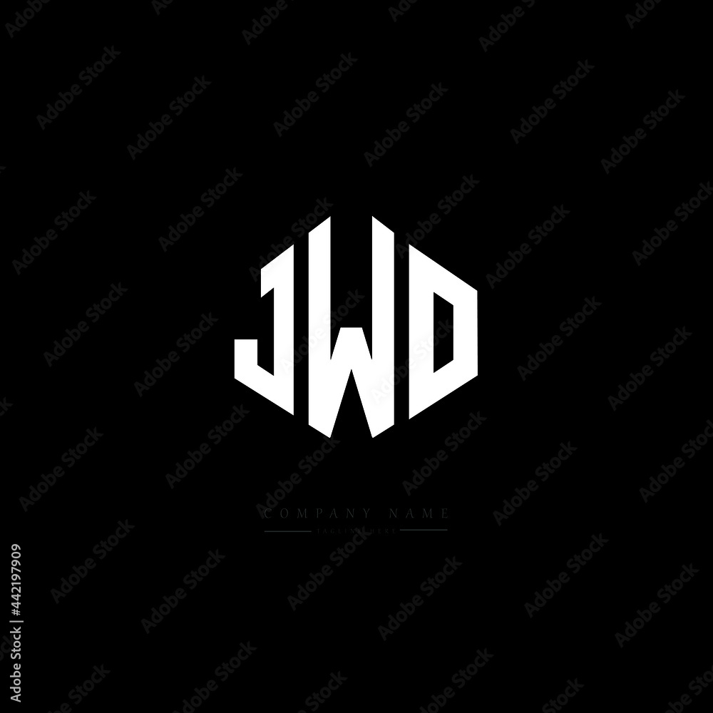 JWO letter logo design with polygon shape. JWO polygon logo monogram. JWO cube logo design. JWO hexagon vector logo template white and black colors. JWO monogram, JWO business and real estate logo. 