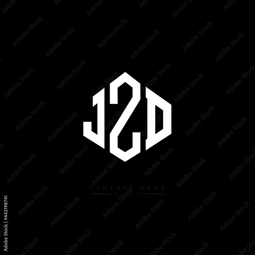 JZD letter logo design with polygon shape. JZD polygon logo monogram. JZD cube logo design. JZD hexagon vector logo template white and black colors. JZD monogram, JZD business and real estate logo. 