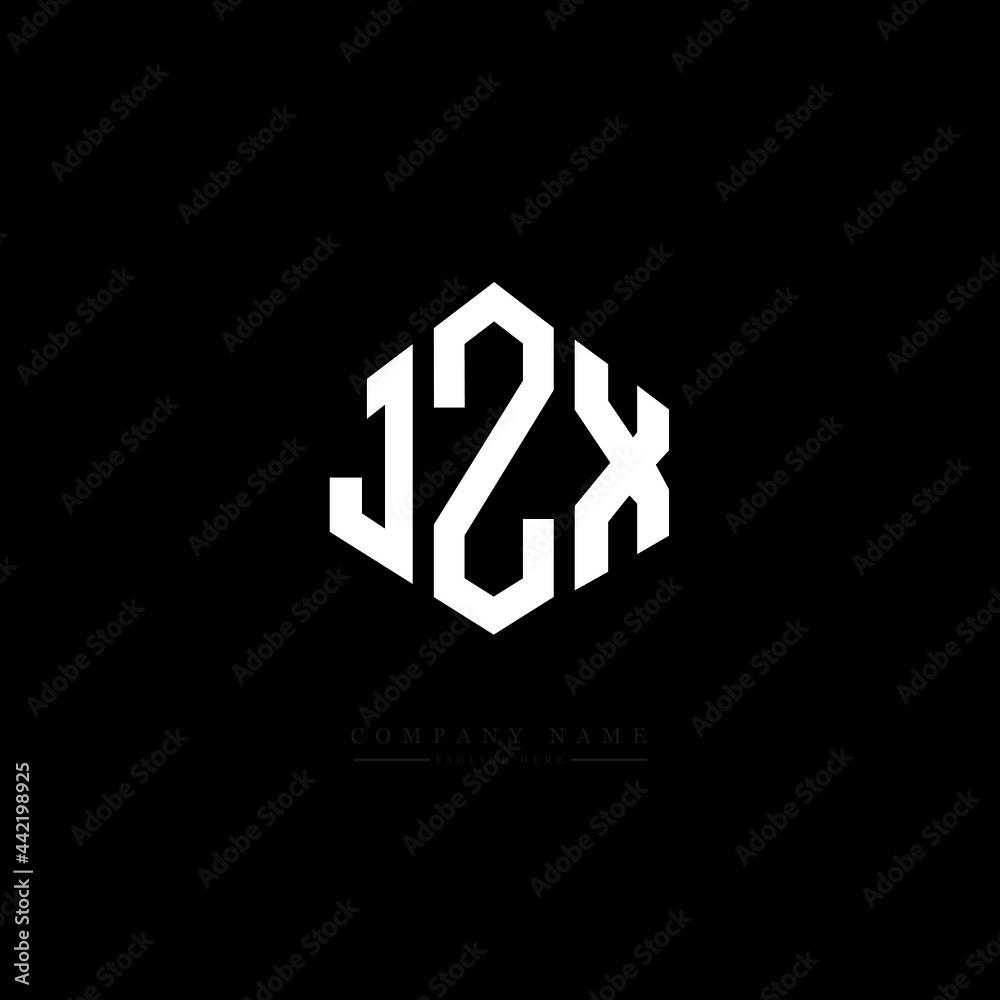 JZX letter logo design with polygon shape. JZX polygon logo monogram. JZX cube logo design. JZX hexagon vector logo template white and black colors. JZX monogram, JZX business and real estate logo. 