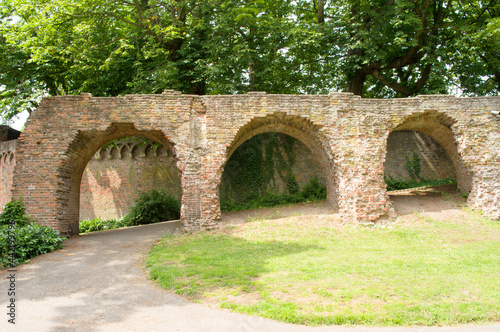 An old medieval defensive wall in Nijmegen in the Netherlands