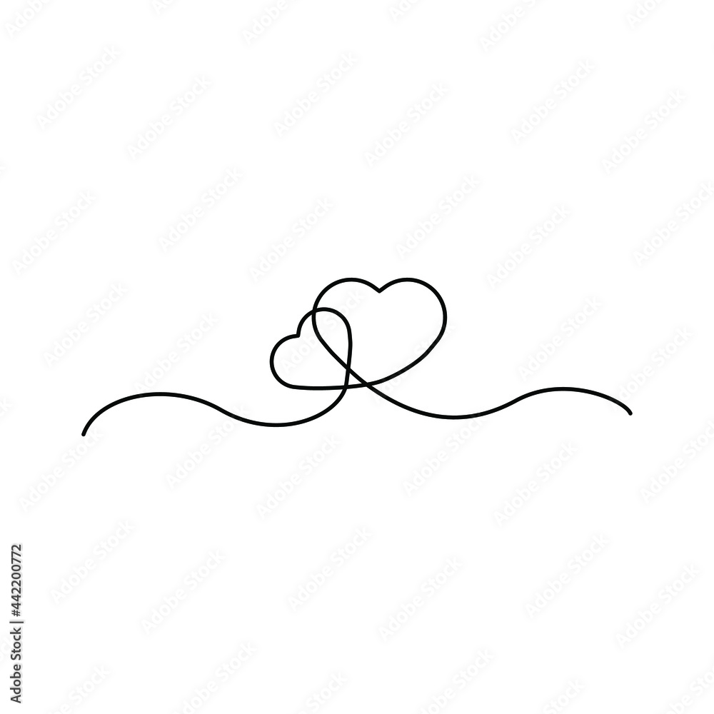 Abstract Heart Love Romantic Lineart Hand Drawn Sketch Contour Black Continuous One Doodle Vector Design Style Abstract Heart Love Romantic Lineart Hand Drawn Sketch Contour Black Continuous One Doodle Vector Design Style