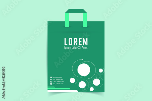 Custom shopping bag design. Company Shopping Bags Design. Realistic shopping bag design for mockup. Vector illustrations