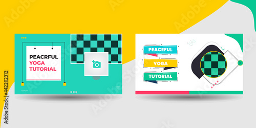YouTube thumbnail design template for yoga. peaceful yoga video thumbnail