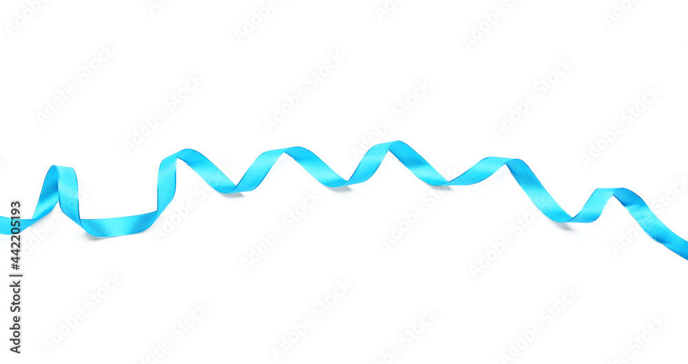 Blue ribbon on white background Blue ribbon on white background