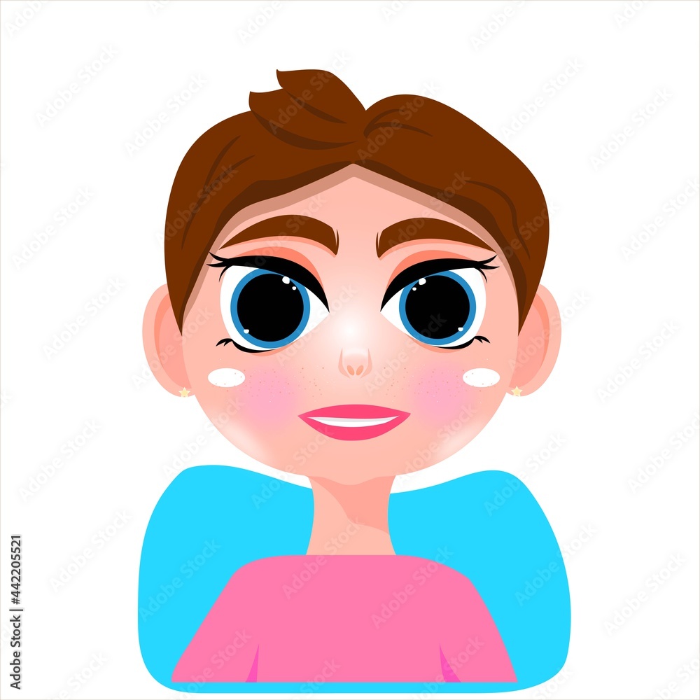 Cute Girl woman Face with big eyes Cute Girl woman Face with big eyes