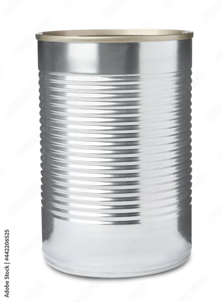 Tin can of wet pet food isolated on white Tin can of wet pet food isolated on white