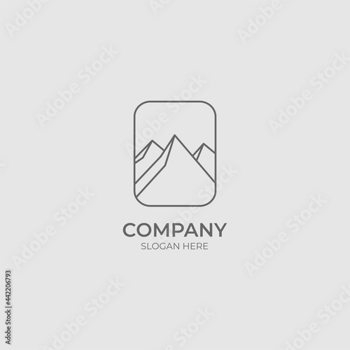 minimal mountain logo line art for modern company