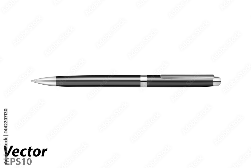Automatic ballpoint pen in vector.A business-class ballpoint pen in a vector.Black ballpoint pen in the vector side view. Automatic ballpoint pen in vector.A business-class ballpoint pen in a vector.Black ballpoint pen in the vector side view.