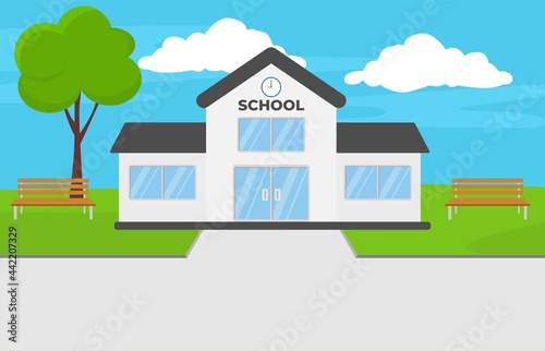 school bulding vector background