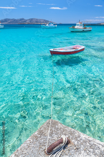 Heavenly landscape at the picturesque fishing port of Koufonisi island, near Naxos, in Cyclades islands, Aegean Sea, Greece, Europe photo