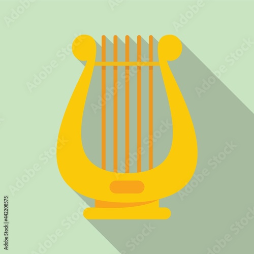 Harp icon flat vector. Irish lyre