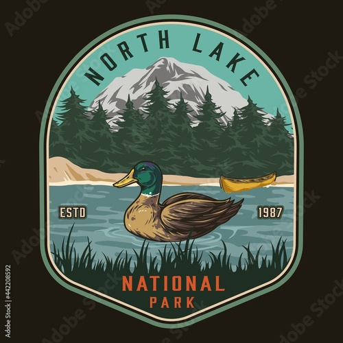 National park colorful vintage emblem