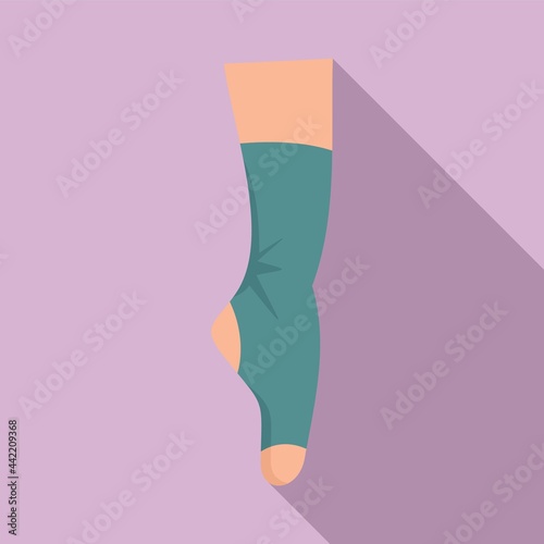 Ballet sock icon flat vector. Foot leg ankle