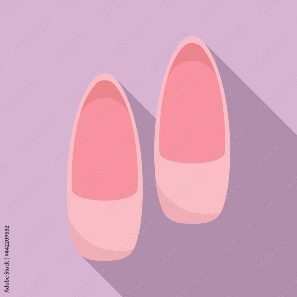 Ballerina shoes icon flat vector. Ballet dance girl Ballerina shoes icon flat vector. Ballet dance girl