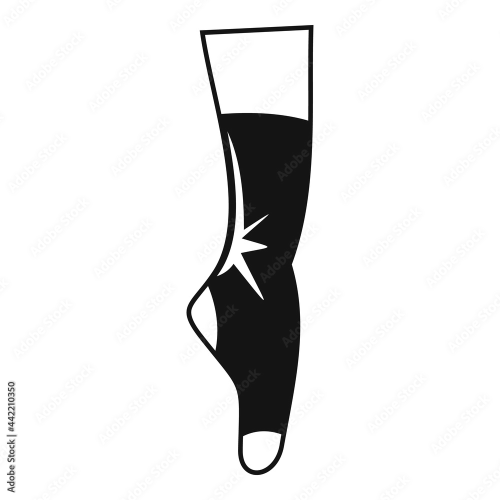 Ballet sock icon simple vector. Foot leg ankle Ballet sock icon simple vector. Foot leg ankle