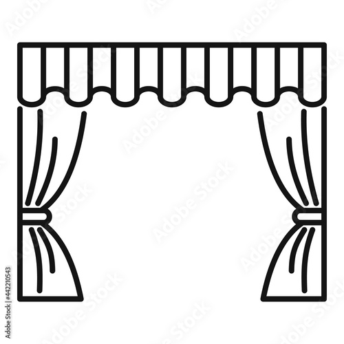 Theater curtain icon outline vector. Opera stage
