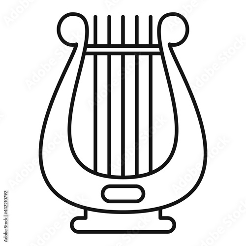 Harp icon outline vector. Irish lyre